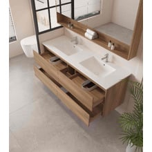 Horizon 1500mm Light Oak Wall Hung Double Vanity